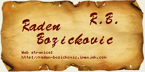 Raden Božičković vizit kartica